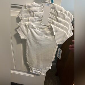 Carter’s Set Of 5 White Bodysuits Size 6 Months NWT